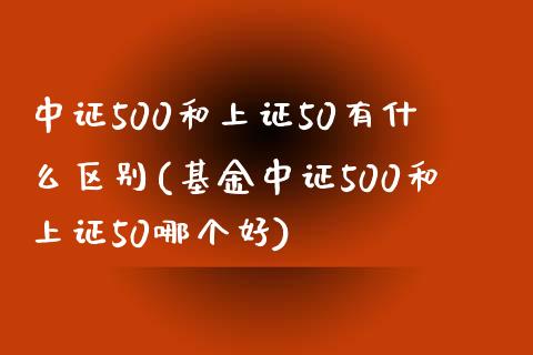 中证500和上证50有什么区别(基金中证500和上证50哪个好)_https://www.liaoxian666.com_期货开户_第1张